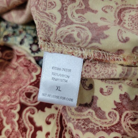 Live And Let Live Womens Top Size XL Boho Hippie Embroidered Floral Beaded - Picture 5 of 7